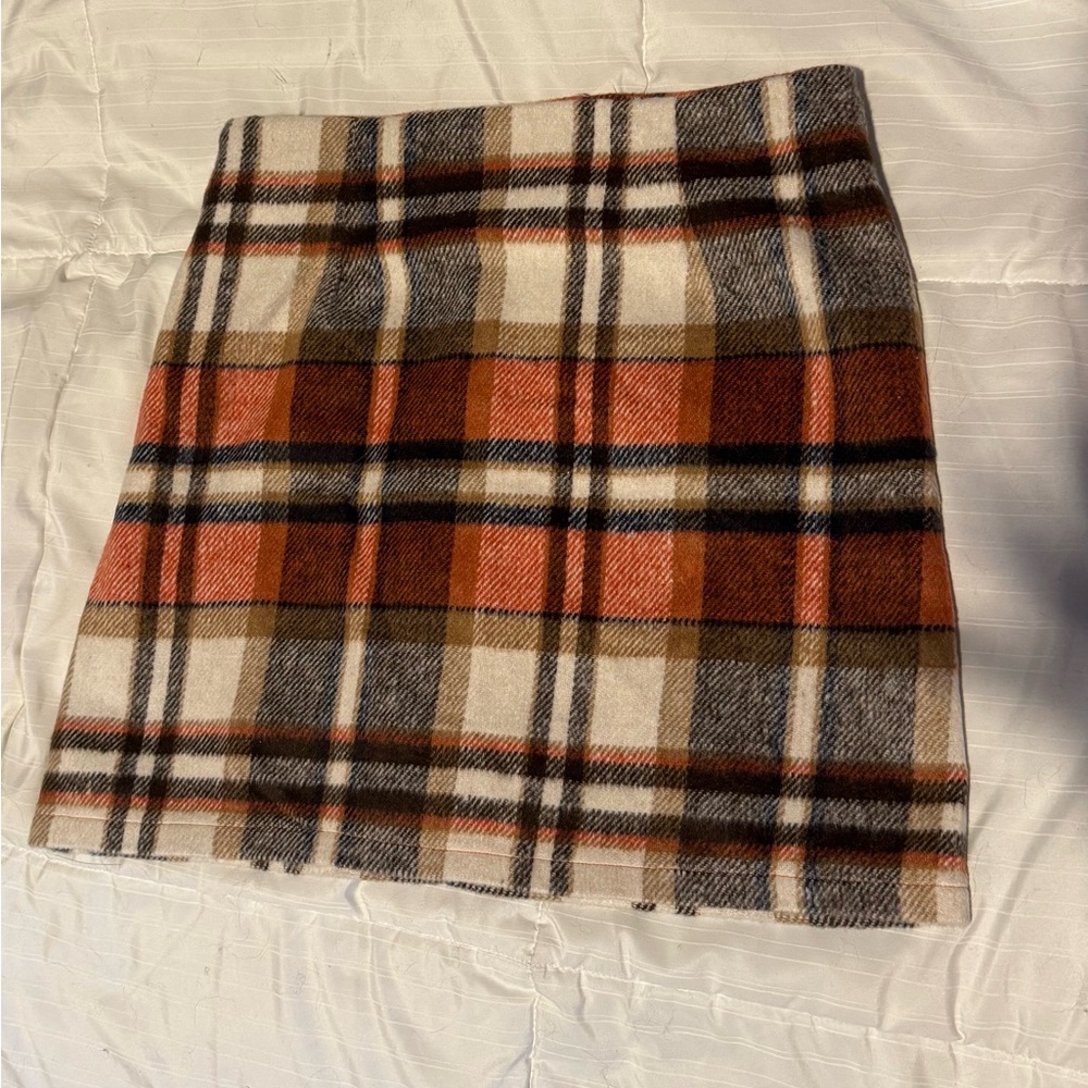 Pink Lily Brown and Orange A-Line Mini Skirt Casual
